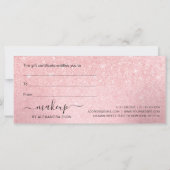 ピンクエレガントガーリーローズ金ゴールドグリッターメイクアップアーティスト (裏面)