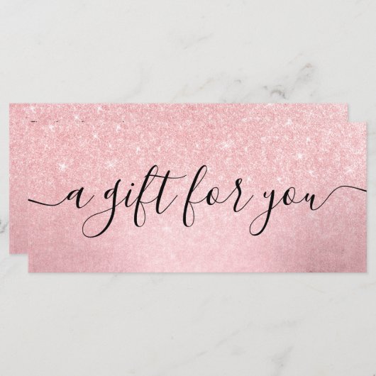 ピンクエレガントガーリーローズ金ゴールドグリッターメイクアップアーティスト (正面/裏面)