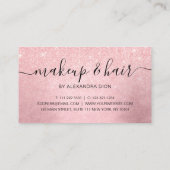 ピンクエレガントガーリーローズ金ゴールドグリッターメイク&ヘアメイク 名刺 (裏面)