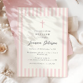 ピンクエレガントガールバプテスマ 招待状