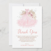 ピンクエレガントクインセアニラドレスミクリン サンキューカード (正面)