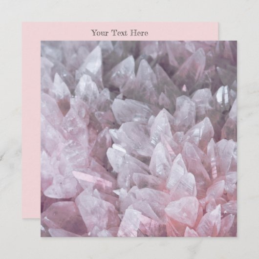 ピンクエレガントクオーツジェムマインド体スピリットエネルギー サンキューカード (正面/裏面)