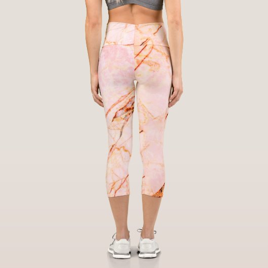 ピンクエレガントクオーツ大理石 カプリレギンス (裏面)