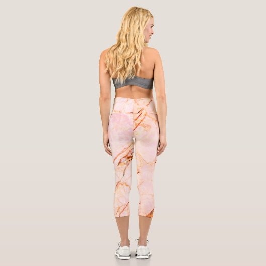 ピンクエレガントクオーツ大理石 カプリレギンス (裏面)