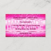 ピンクエレガントクガーリーラグジュアリースパークルグリッターグラム 名刺 (裏面)