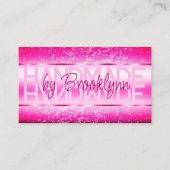 ピンクエレガントクガーリーラグジュアリースパークルグリッターグラム 名刺 (正面)