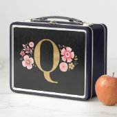 ピンクエレガントクガーリー・ブラック・フローラ メタルランチボックス (インサイチュ)