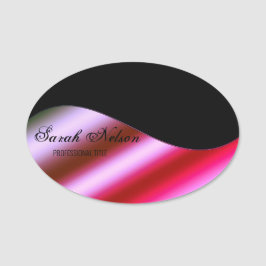 ピンクエレガントクスタイリッシュブラック 名札