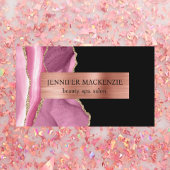 ピンクエレガントクブラックバラ金ゴールドアガテラグジュアリー 名刺