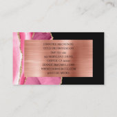 ピンクエレガントクブラックバラ金ゴールドアガテラグジュアリー 名刺 (裏面)