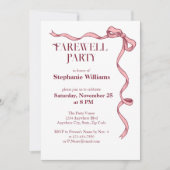 ピンクエレガントクボウ女子の別れパーティー 招待状 (正面)