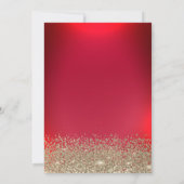 ピンクエレガントクボウ金ゴールドダイヤモンドレッドスウィート16 招待状 (裏面)