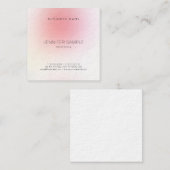 ピンクエレガントクモダンカラー調和ビューティフルラグジュアリー スクエア名刺 (正面/裏面)
