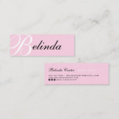 ピンクエレガントクラシックタイポグラフィモノグラモダンム スキニー名刺 (正面/裏面)