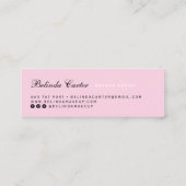 ピンクエレガントクラシックタイポグラフィモノグラモダンム スキニー名刺 (裏面)