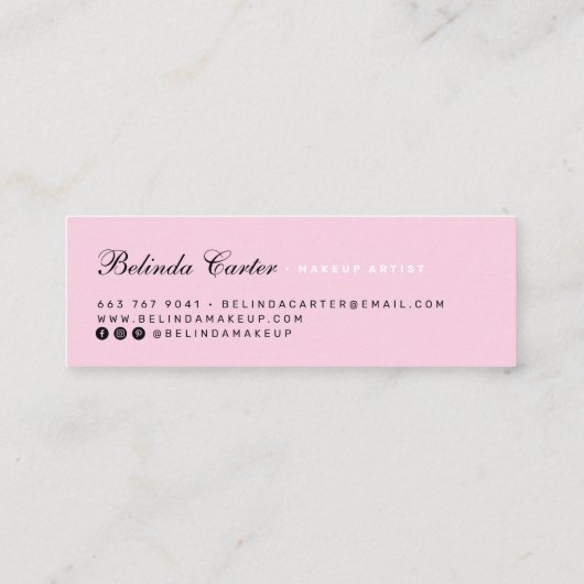 ピンクエレガントクラシックタイポグラフィモノグラモダンム スキニー名刺 (裏面)