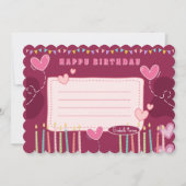 ピンクエレガントクリーム誕生日ノートカード – Personaliz ノートカード (正面)