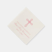 ピンクエレガントクロスファースト聖体カスタムナプキン スタンダードカクテルナプキン (角)
