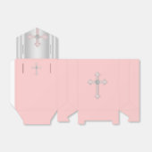 ピンクエレガントクロスファースト聖餐式 フェイバーボックス (折り畳みなし)