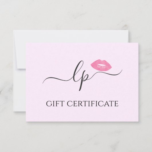 ピンクエレガントク唇の手書き筆跡 (正面)