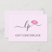 ピンクエレガントク唇の手書き筆跡 (正面/裏面)