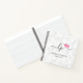 ピンクエレガントク唇の手書き筆跡 ノートブック (内部)