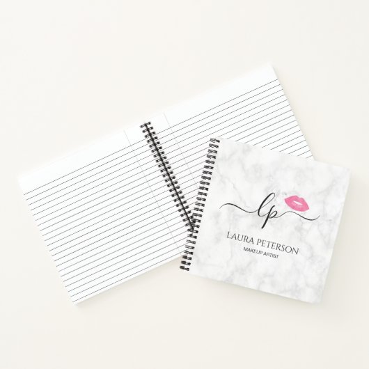 ピンクエレガントク唇の手書き筆跡 ノートブック (内部)
