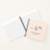 ピンクエレガントク唇の手書き筆跡 ノートブック (内部)
