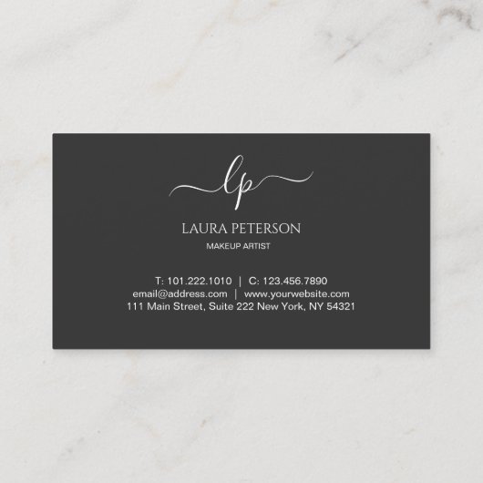 ピンクエレガントク唇の手書き筆跡 名刺 (裏面)