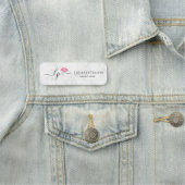 ピンクエレガントク唇の手書き筆跡 名札 (インサイチュ)