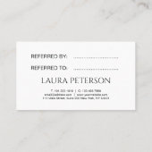 ピンクエレガントク唇の手書き筆跡 紹介カード (裏面)