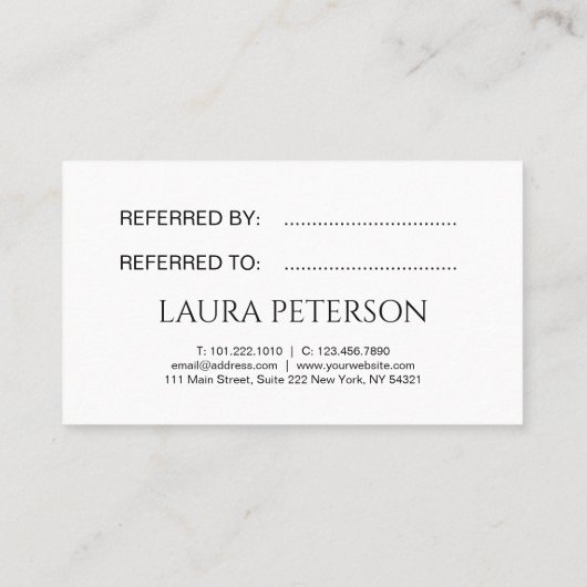 ピンクエレガントク唇の手書き筆跡 紹介カード (裏面)