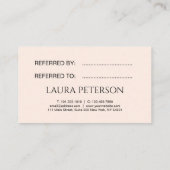 ピンクエレガントク唇の手書き筆跡 紹介カード (裏面)