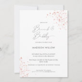 ピンクエレガントク絵を描ブブルブリーブライダルシャワー 招待状 (正面)