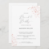 ピンクエレガントク絵を描ブブルブリーブライダルシャワー 招待状 (正面/裏面)