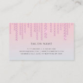 ピンクエレガントグラデーションとブルーのダイヤモンドのメイクアーティスト 名刺 (裏面)