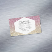 ピンクエレガントグラデーショングリッター磁気名刺 マグネット名刺 (インサイチュ)