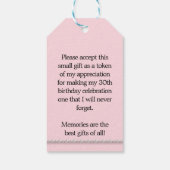 ピンクエレガントグラムティファニーイベントサンキューホステス ギフトタグ (裏面)