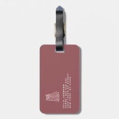 ピンクエレガントグリッターかわいい猫のモノグラムの名前 ラゲッジタグ (裏面縦)