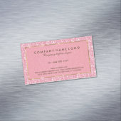 ピンクエレガントグリッターとキラキラ金ゴールドアクセント マグネット名刺 (インサイチュ)