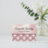 ピンクエレガントグリッターとダイヤモンドオンパールフォイル 名刺 (スタンド正面)