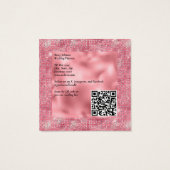 ピンクエレガントグリッターとピンクフォイルの名刺 (裏面)