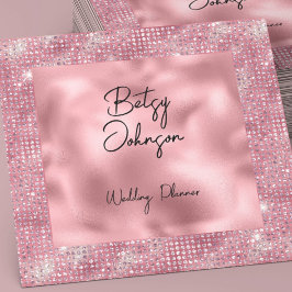 ピンクエレガントグリッターとピンクフォイルの名刺