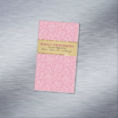 ピンクエレガントグリッターと金ゴールドアクセント マグネット名刺 (インサイチュ)