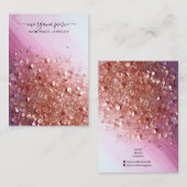 ピンクエレガントグリッターイヤリングジュエリー表示カード 名刺 (正面/裏面)