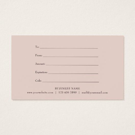 ピンクエレガントグリッターガーランドギフト券 (裏面)