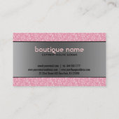 ピンクエレガントグリッターシルバー&ブラックアクセント 名刺 (裏面)