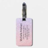 ピンクエレガントグリッタートラベルワールド – マップ ラゲッジタグ (裏面縦)