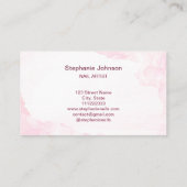 ピンクエレガントグリッターネイルアーティストマニキュア美しい 名刺 (裏面)