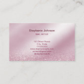 ピンクエレガントグリッターネイルアーティストマニキュア美しい 名刺 (裏面)